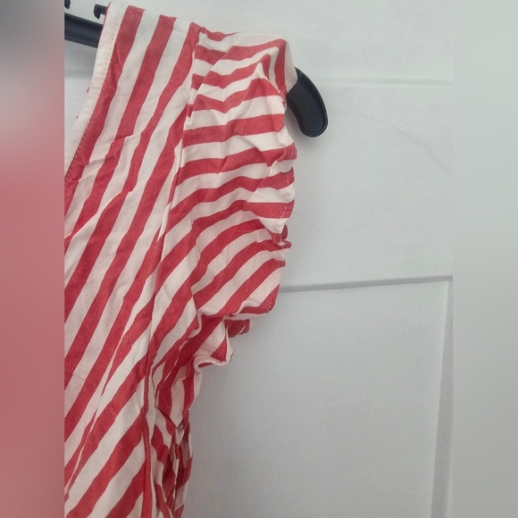 LOFT Red and White Striped Jumpsuit - Picture 2 of 9